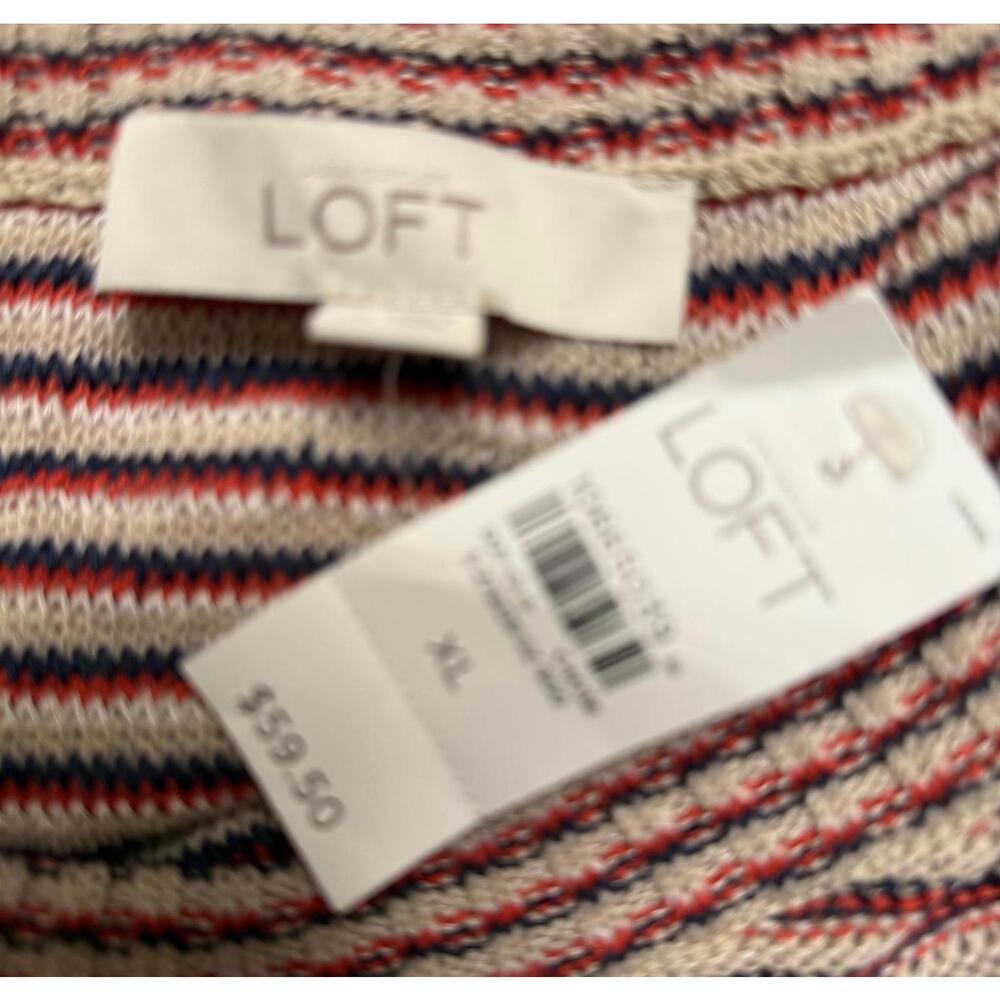LOFT red, cream, and blue striped sweater - Picture 5 of 6